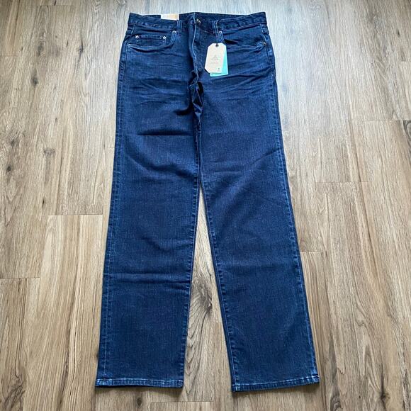 Prana Hillgard Jean Men’s 36x34 Dark Ozone Wash Standard Fit Straight Leg Hiking - Picture 1 of 7